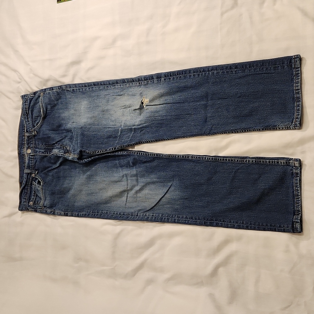Levi's jeans 505 regular fit straight men's 36x32 blue denim red tab